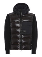 Piumino con maniche e retro in maglia