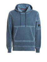 Felpa con cappuccio in cotone effetto slavato