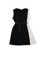 Abito colorblock plisse