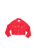 Giubbino Crop Trucker rosso