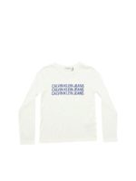 T-shirt manica lunga bianca Triple Logo