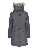 Piumino grigio con pelliccia