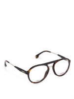 Occhiali da vista pilota in acetato havana