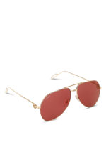Occhiali da sole aviator oro con lenti rosa