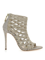 Sandali con dettagli in tessuto e glitter