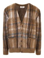 Cardigan lungo tartan verde