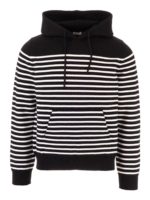 Felpa con cappuccio bianca e nera