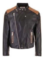 Giubbino in pelle Cafe Racer nero