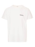 T-shirt bianca con ricamo Celine