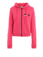 Felpa corta con zip e cappuccio