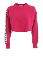 Felpa boxy e crop con bande logo