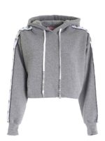 Felpa Logomania grigia con cappuccio