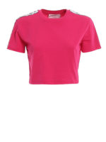 T-shirt crop con bande logo