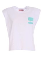 Top bianco con spalline imbottite