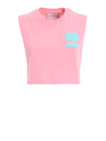 Canotta crop con patch logo in gomma