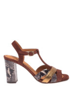 Sandali in pelle Beirun con tacco pitonato