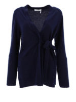 Cardigan in lana con cintura laterale