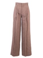 Pantaloni flare pied-de-poule beige e marroni