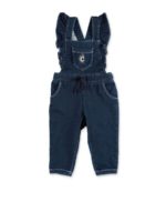 Salopette blu con ricamo