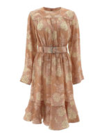 Abito a fiori in seta con cintura