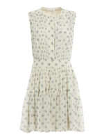 Abito a balze in seta floreale