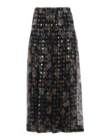 Gonna in seta con ricami lurex