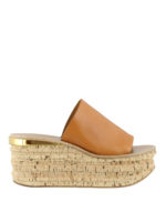 Zeppe Camille in pelle marrone