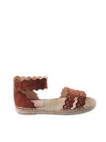 Sandali scamosciati marroni con borchie
