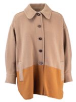Cappotto bicolor corto in misto lana