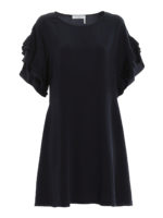 Abito in seta con maniche plisse