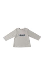 T-shirt manica lunga bianca con logo