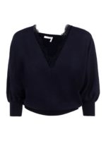 Maglione in lana con dettagli in pizzo