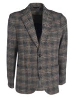 Giacca nera e gialla stampa check