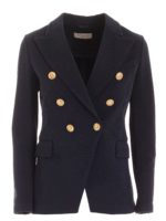 Giacca doppiopetto in felpa blu