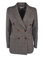 Giacca doppiopetto check multicolor
