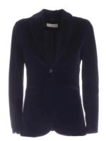 Giacca monopetto in velluto blu