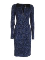 Abito stampa animalier nero e blue