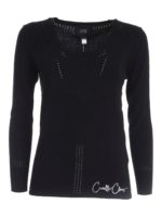 Pullover traforato nero