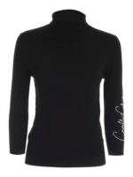 Dolcevita in filato leggero con perline nero