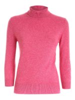 Dolcevita in filato leggero con perline rosa