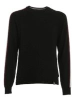 Pull girocollo con bande logo a contrasto