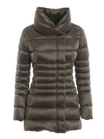 Piumino in nylon marrone