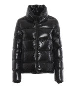 Piumino svasato nero con collo ad anello