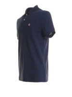 Polo in pique stretch con colletto tricolore