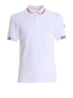 Polo bianca in pique con collo profilato