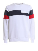 Felpa girocollo con bande a contrasto