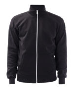 Felpa in cotone nera con zip