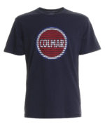 T-shirt blu con stampa grafica