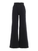 Pantaloni da jogging neri in cotone felpato