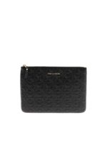Pochette in pelle goffrata nera